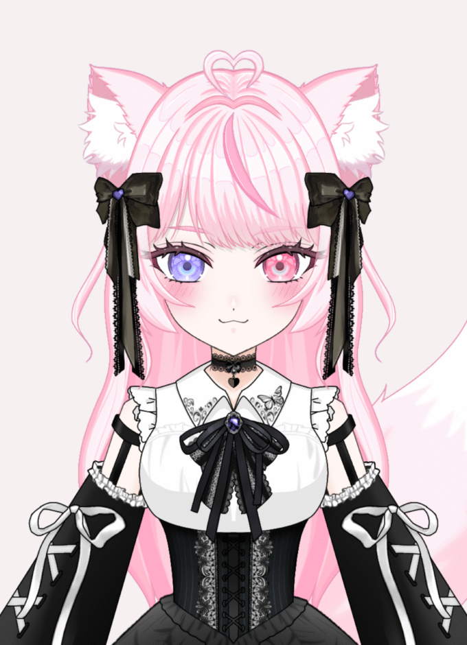 猫と狐のハーフのセルフ受肉VTuber💜珠萌みゆ🩷です🫶🏻‎🎀